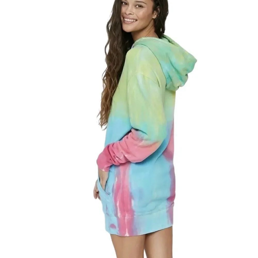 Victoria’s Secret Pink Spiritual Gangster Dress Hoodie Pullover Tie Dye Multicol - Picture 7 of 9